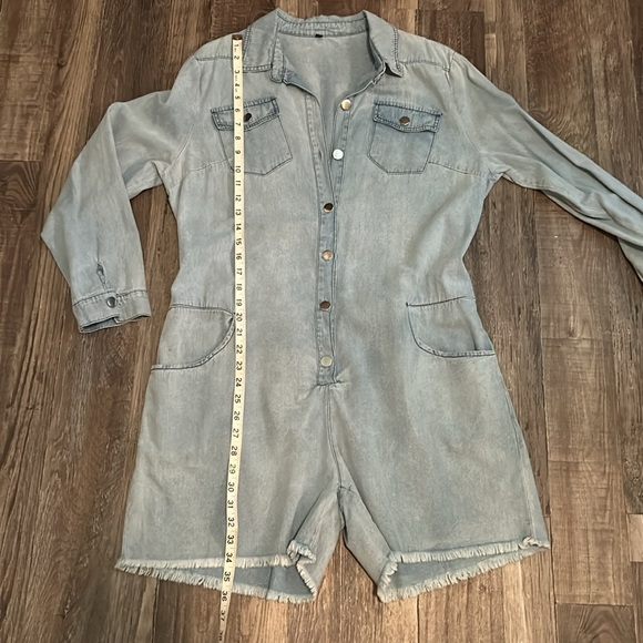 Lightweight Denim Romper - Picture 3 of 4